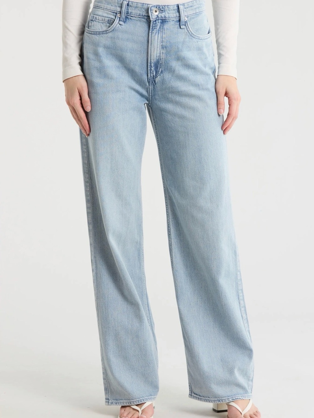 rag & bone Light Blue Wide Leg Jeans